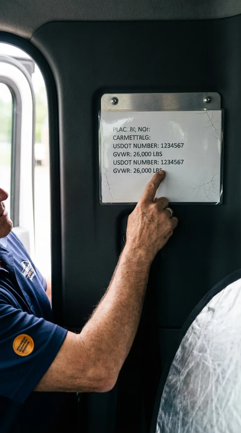 USDOT licensing placard verification in Darlington